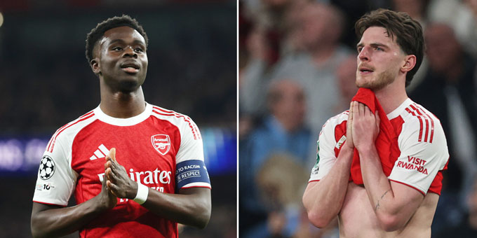 Saka và Rice cũng rời ĐT Anh vì không đủ thể lực để ra sân