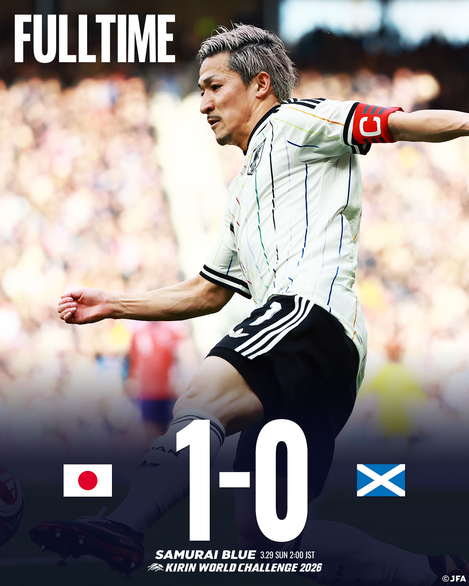 Nhật Bản thắng Scotland với tỷ số 1-0 - Ảnh: @jfa_samuraiblue