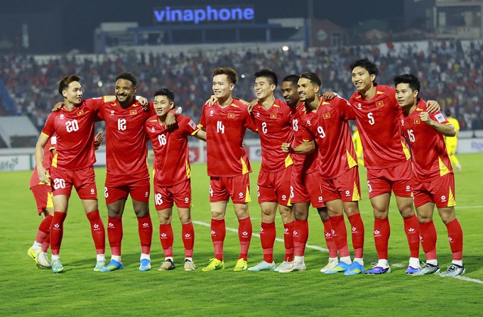Niềm vui chiến thắng của ĐT Việt Nam. Ảnh: Đức Cường