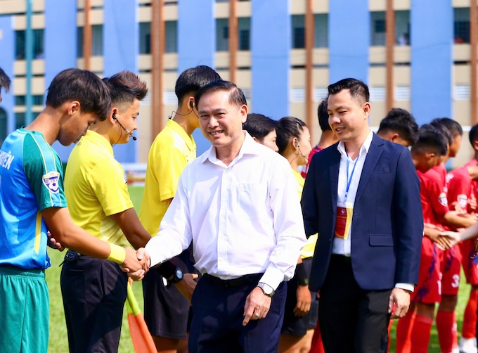 Phó Chủ tịch VFF Trần Anh Tú tại lễ khai mạc giải. Ảnh: Quốc An