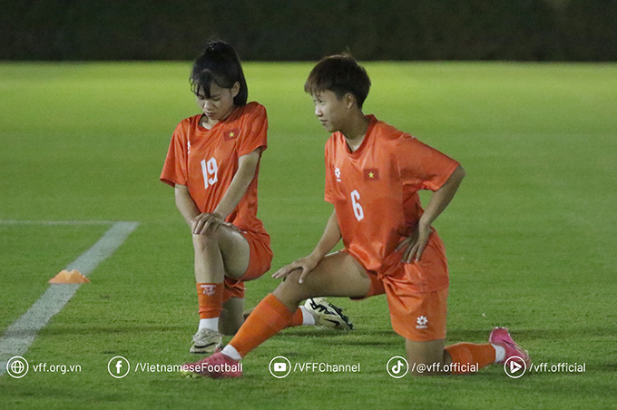 U20 nữ Việt Nam quyết tâm thắng Thái Lan để hướng tới tấm vé vào tứ kết U20 nữ châu Á - Ảnh: VFF 