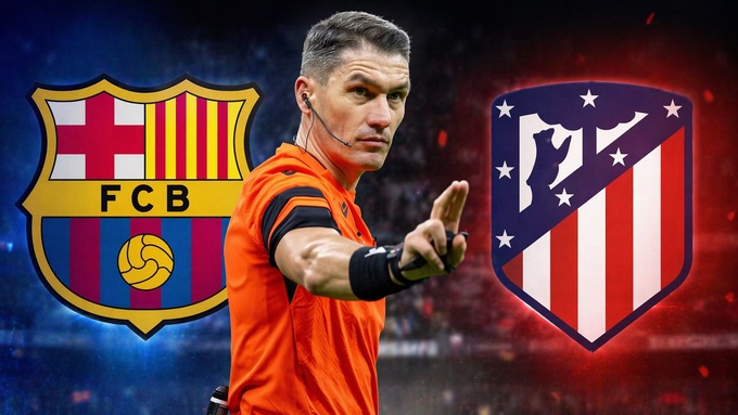 Trọng tài Istvan Kovacs là cơn ác mộng của cả Barca lẫn Atletico.