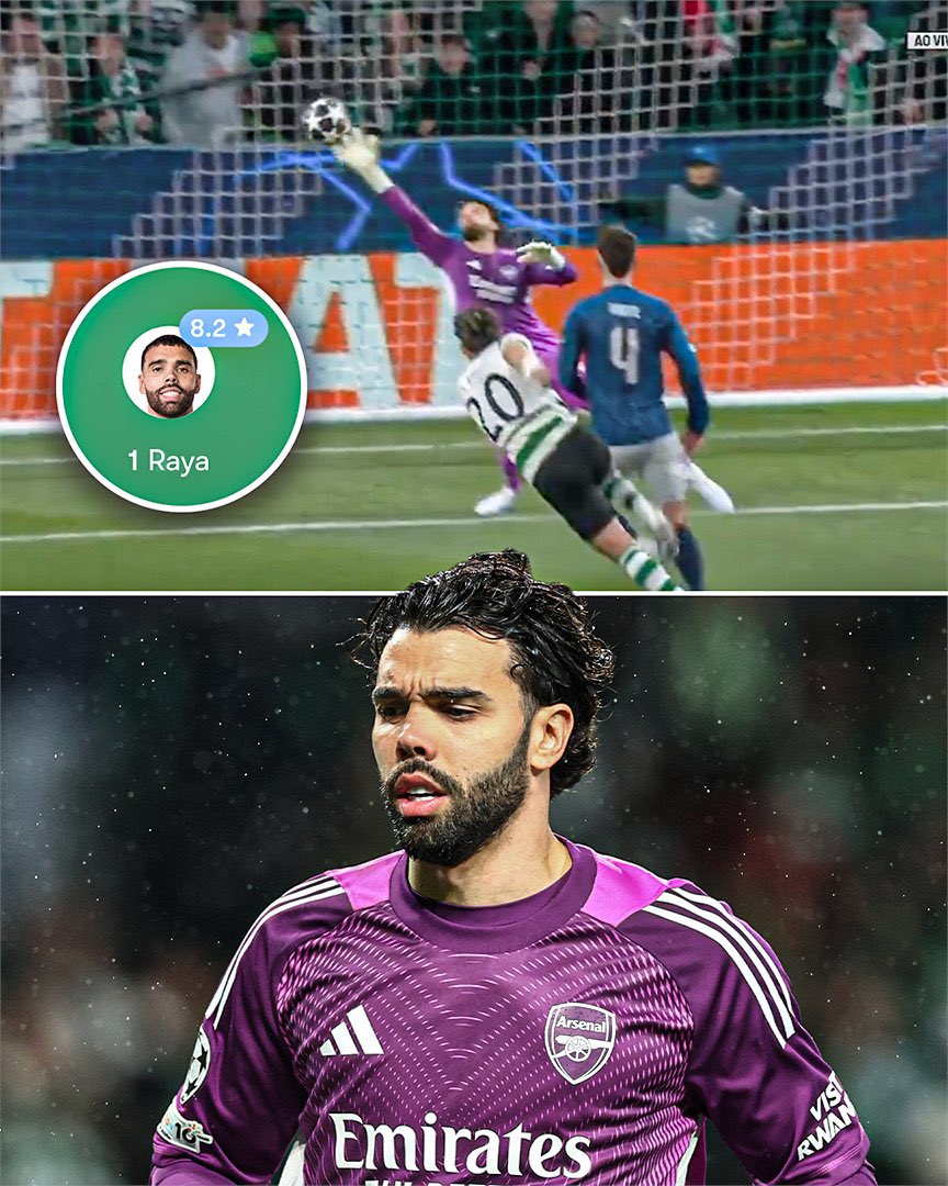 Raya từ chối nhiều cơ hội của Sporting Lisbon - Ảnh: @Arsenalnewschan