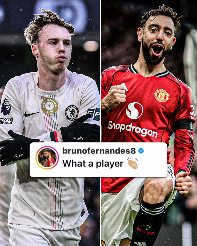 Bruno từng dành lời khen cho Palmer, người có thể thay thế vai trò của anh tại MU. Ảnh - Twitter