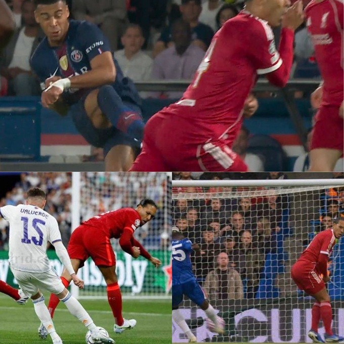 Đã không ít lần Van Dijk không dám trực diện cản phá cú dứt điểm của đối phương