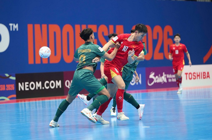 ĐT futsal Việt Nam trong trận gặp Indonesia ở VCK futsal châu Á 2026. Ảnh: Phan Hồng