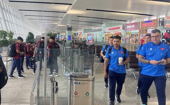 ĐT U17 Việt Nam đã có mặt tại Indonesia. Ảnh: VFF 