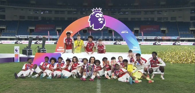 U15 Arsenal đã xuất sắc giành chức vô địch Premier League Next Gen Beijing Cup. Ảnh - Arsenal.com