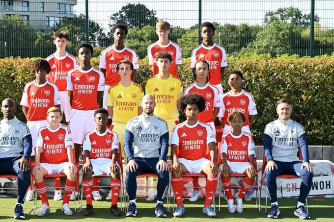 Đội hinh U15 Arsenal tham dự Premier League Next Gen Beijing Cup. Ảnh - Arsenal.com 
