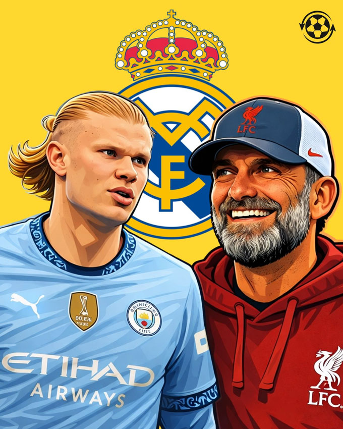 Klopp được cho là đã đạt thỏa thuận sơ bộ với Real và muốn có Haaland trong đội hình - Ảnh: Twitter Transfer News Live