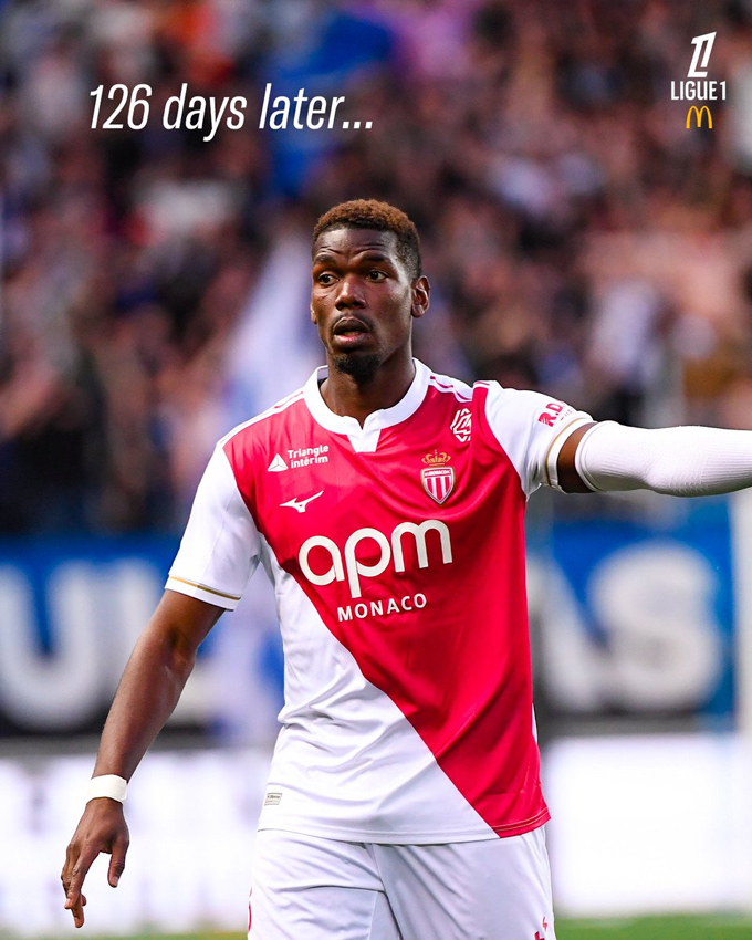 Pogba ra sân trở lại sau 126 ngày. Ảnh - Twitter