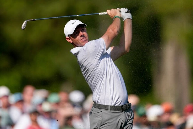 Rory McIlroy thăng hoa tại Augusta. Ảnh: AP