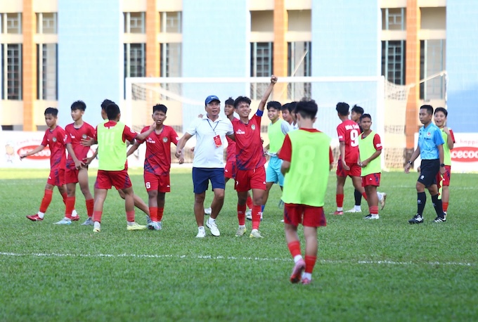 U15 Tây Ninh liệu có tiếp tục mang lại bất ngờ ở trận bán kết chiều nay. Ảnh: Nguyễn Khánh 