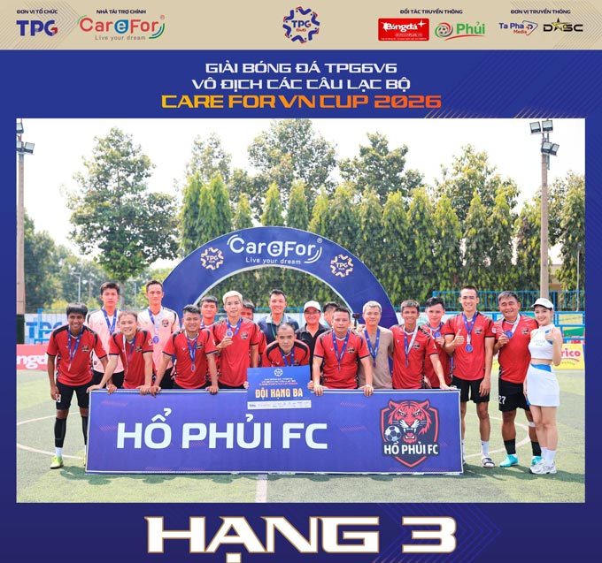 Hổ Phủi đến từ Tây Ninh là đội giành hạng Ba