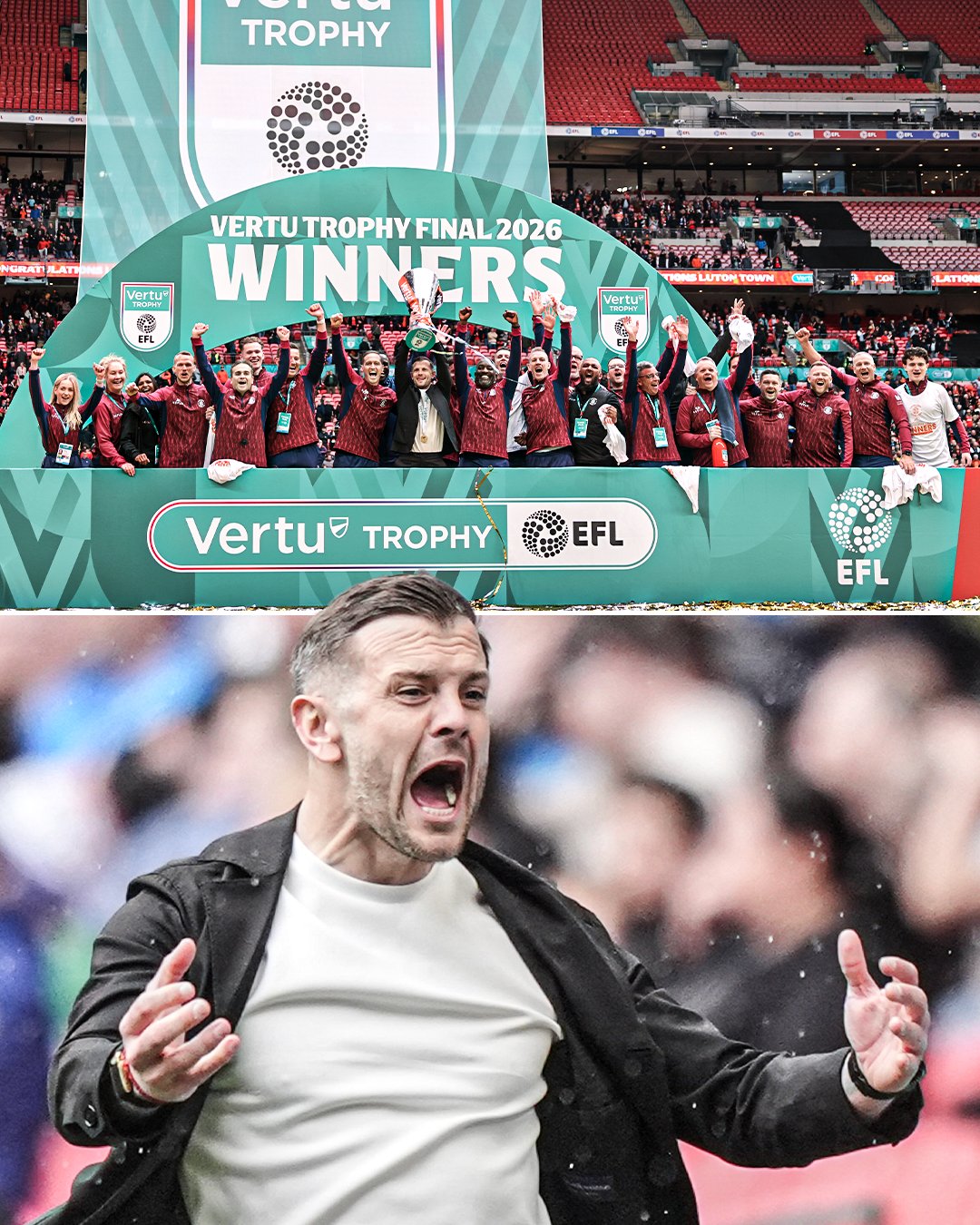 Niềm vui của thầy trò Wilshere - Ảnh: @ESPNUK