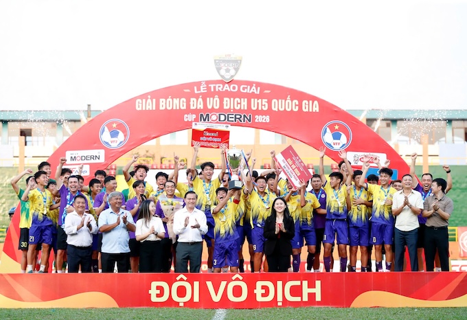 Hà Nội I vô địch giải U15 QG - Cúp Modern 2026. Ảnh: Anh KHoa