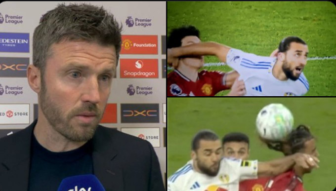 Carrick không hài lòng với cách điều hành của trọng tài - Ảnh: @MUFCDarren_