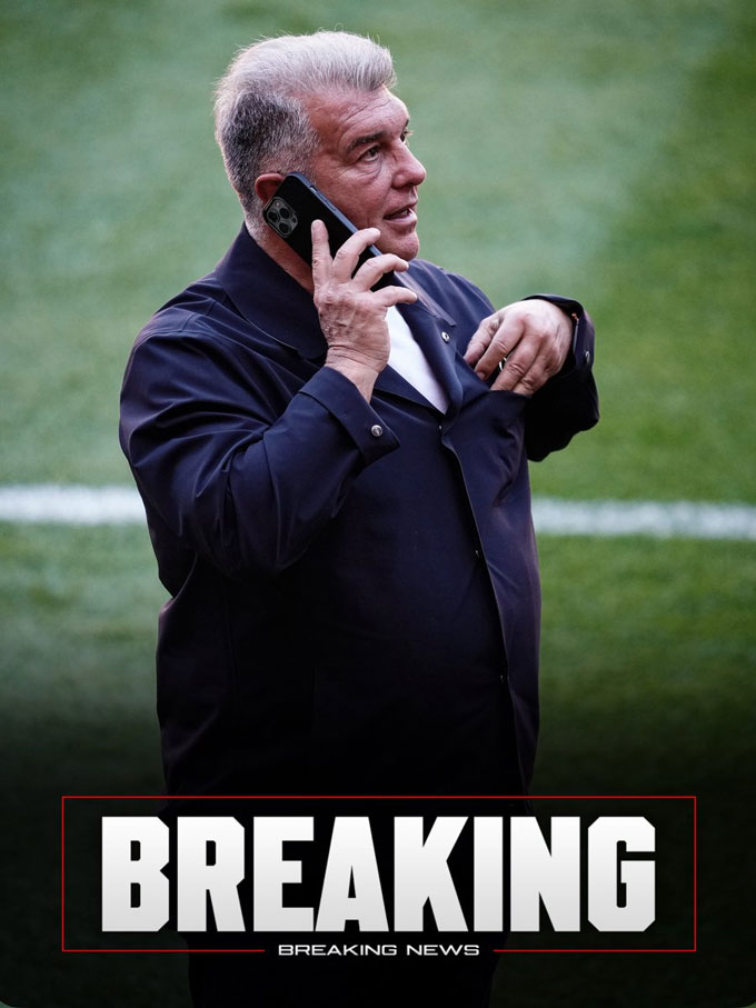 Laporta tuyên bố Barca sẽ kiện lên UEFA về công tác trọng tài ở trận gặp Atletico. Ảnh Twitter Fabrizio Romano