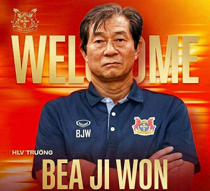 Ông Bae Ji-won được bổ nhiệm làm HLV CLB Ninh Bình