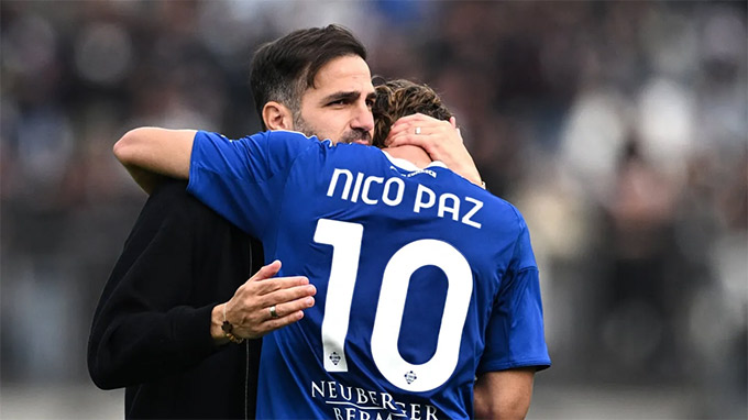 Nico Paz ngưỡng mộ ông thầy Fabregas