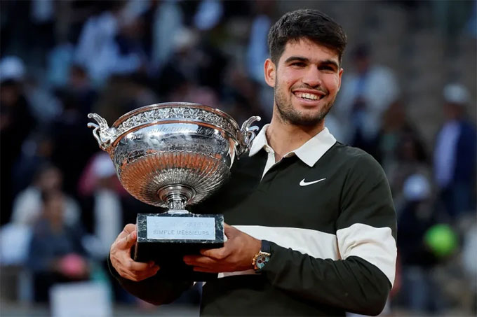 Carlos Alcaraz vô địch Roland Garros 2025. Ảnh: ATP