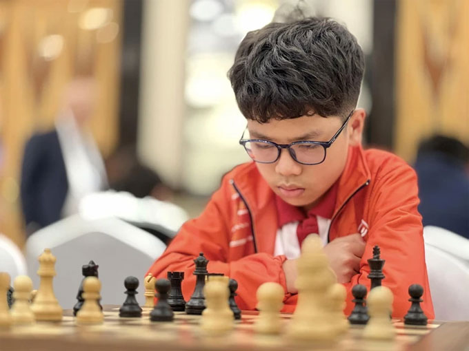 Đầu Khương Duy trong vài năm qua được xem là thần đồng số 1 làng cờ vua Việt Nam. Ảnh: FBNV