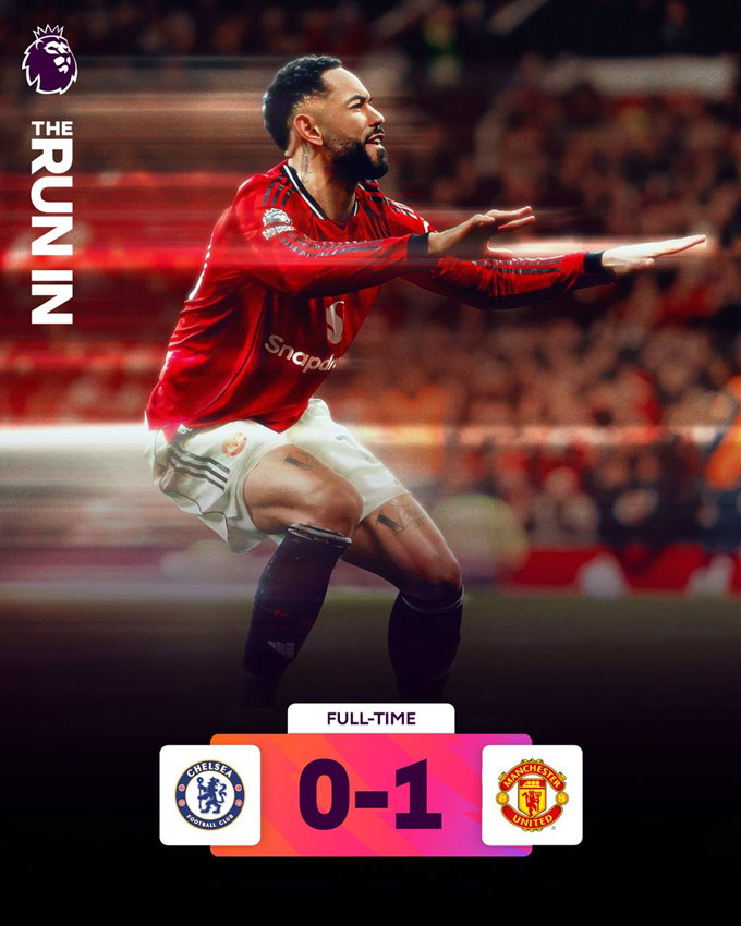 Cunha ghi bàn duy nhất giúp MU đánh bại Chelsea ngay trên sân đối thủ. Ảnh - Premier League