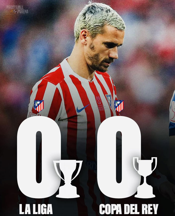 Griezmann nhiều khả năng sẽ rời Atletico mà không có nổi một chiếc cúp quốc nội nào. Ảnh - Sujan Van Gautam