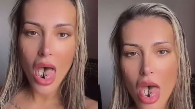 Andressa Urach hối hận vì xẻ lưỡi