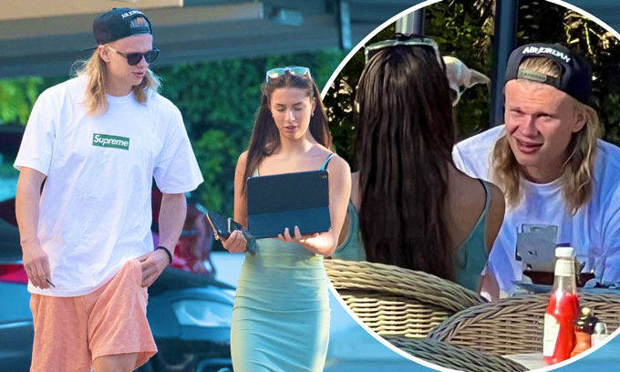 Haaland tiết lộ bạn gái không vui vì những vết xước của anh sau trận - Ảnh: Gary Al-Smith - Journalist