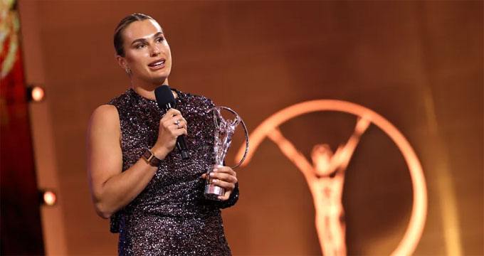 Sabalenka nhận giải “VĐV nữ xuất sắc nhất năm”. Ảnh: WTA