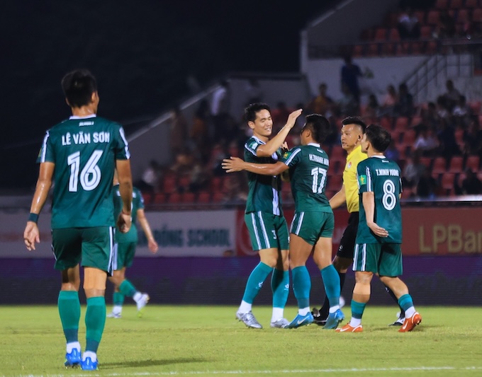 Niềm vui của các cầu thủ Đồng Nai khi ghi bàn - Ảnh: CTV