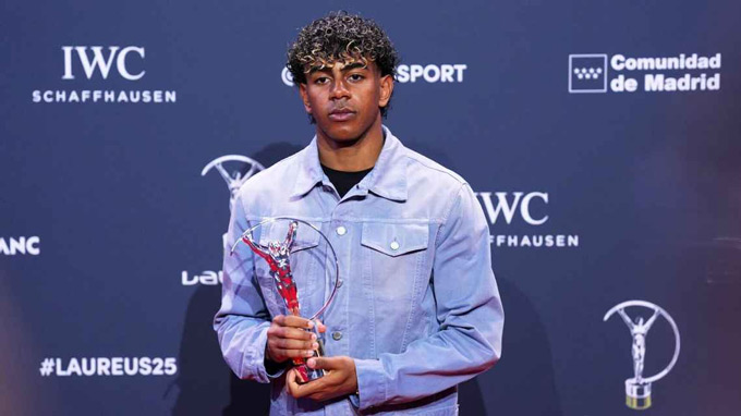 Yamal được vinh danh ở Laureus World Sports Awards 2026