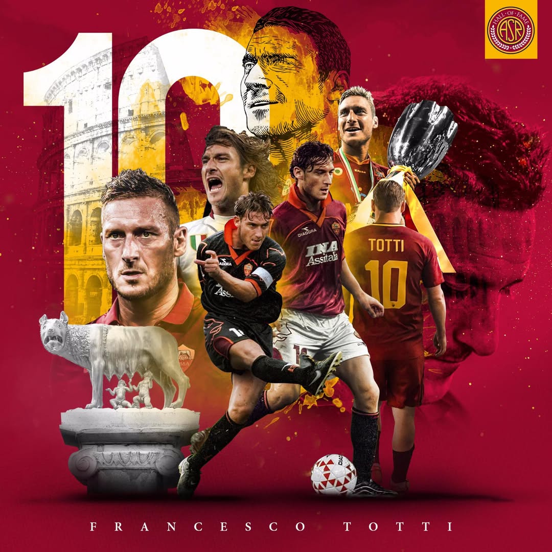 Totti đứng số một trong danh sách trung thành với CLB