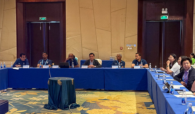 Ông Trần Anh Tú chủ trì cuộc họp kỹ thuật môn Bóng đá bãi biển Asian Beach Games 2026 sáng ngày 22/4 tại Tam Á, Hải Nam (Trung Quốc) 