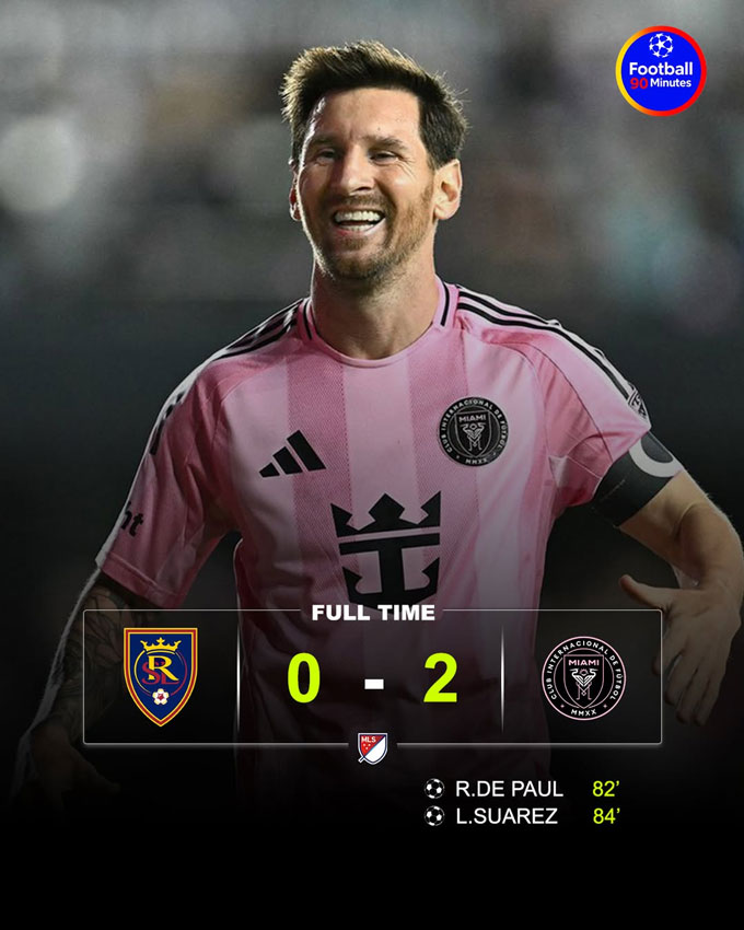 Inter Miami đánh bại Real Salt Lake với tỷ số 2-0 - Ảnh: Football 90 Minutes