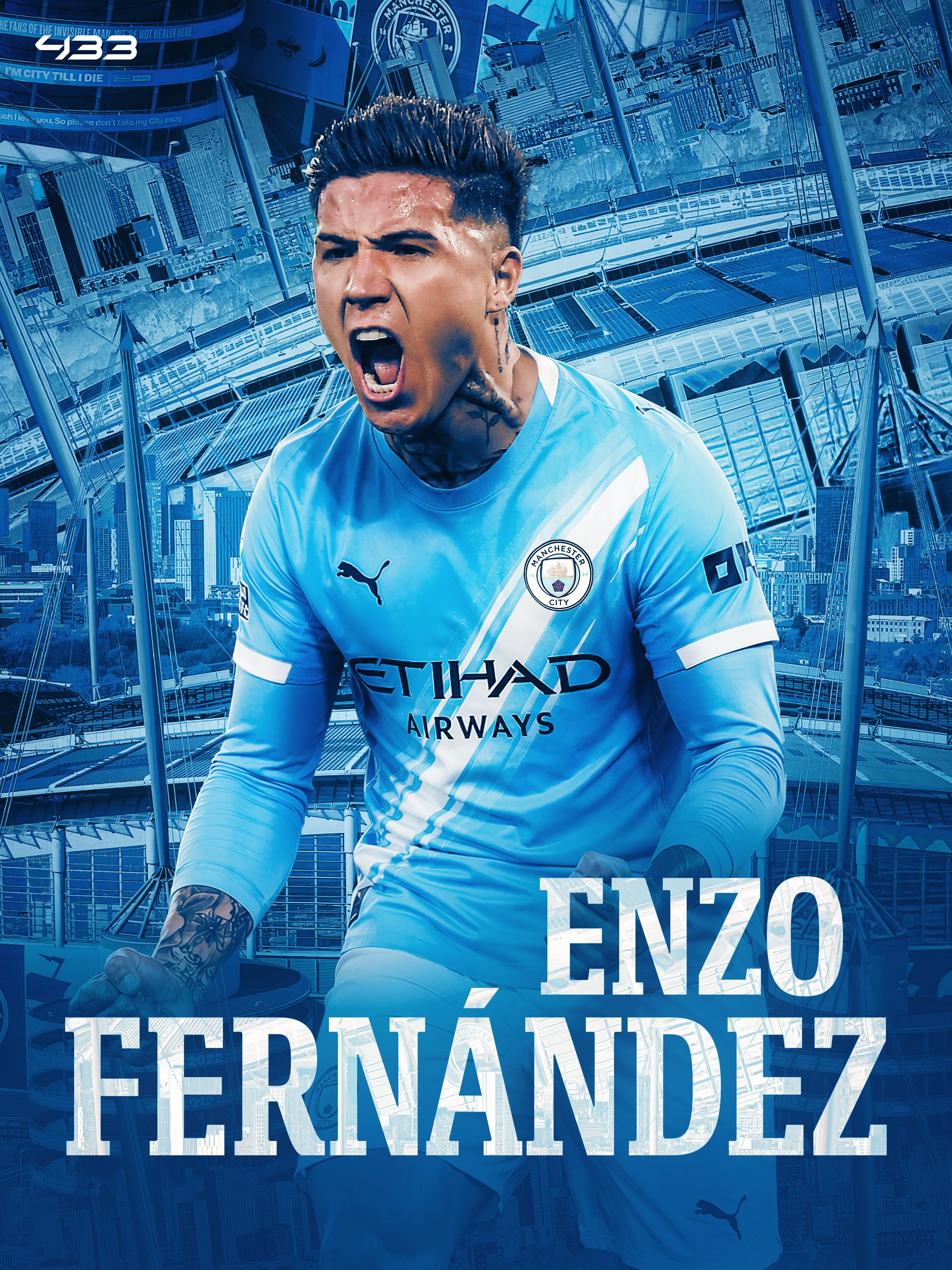 Enzo Fernandez có thể khoác áo Man City mùa tới - Ảnh: @433