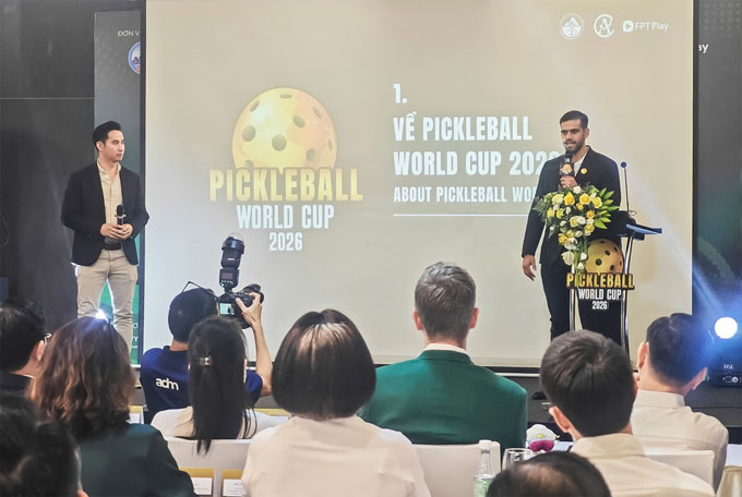 Họp báo giới thiệu sự kiện Pickleball World Cup 2026. Ảnh: BTC