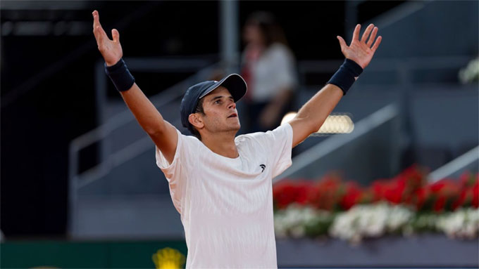 Jodar ăn mừng kiểu Jude Bellingham. Ảnh: ATP