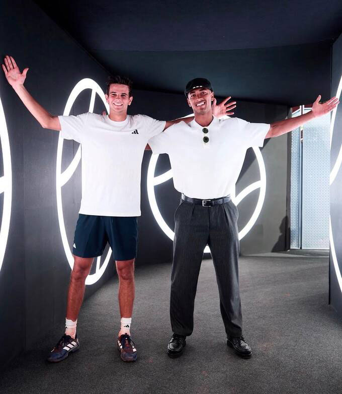 Jodar và Bellingham có cuộc gặp gỡ chớp nhoáng. Ảnh: ATP