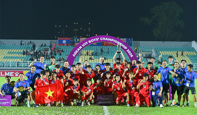 U17 Việt Nam lên ngôi đầy thuyết phục ở giải U17 Đông Nam Á 2026 - Ảnh: VFF 