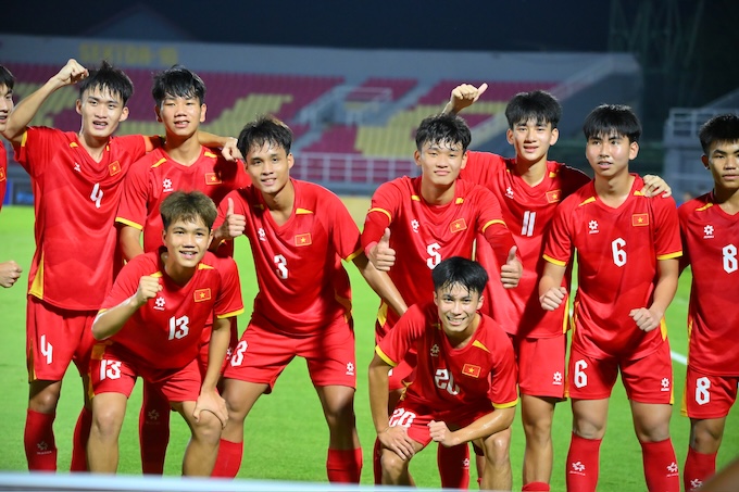 Niềm vui của U17 Việt Nam tại giải vô địch Đông Nam Á - Ảnh: CTV 