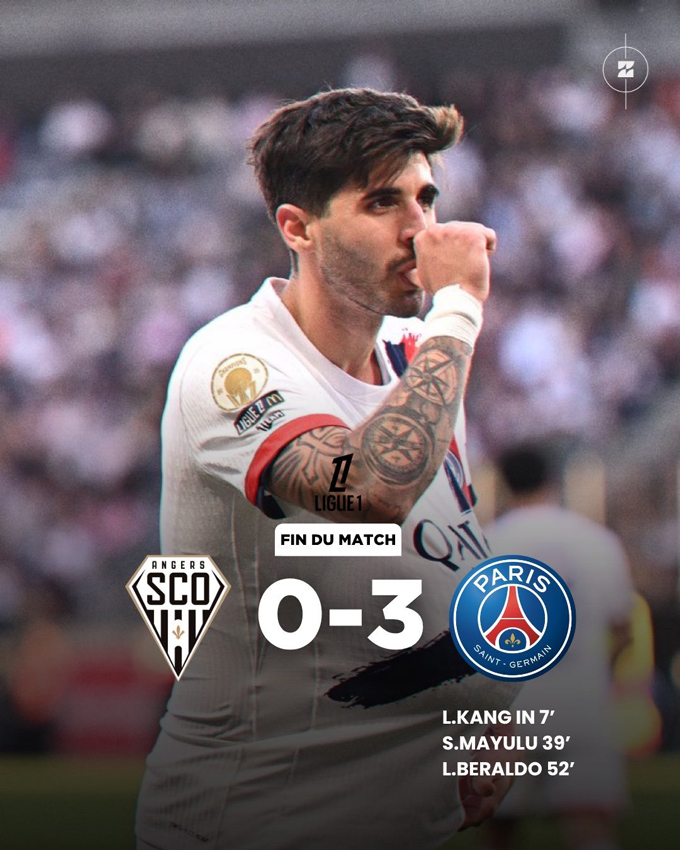 PSG dễ dàng đại thắng Angers - Ảnh: @ZoneFootActu