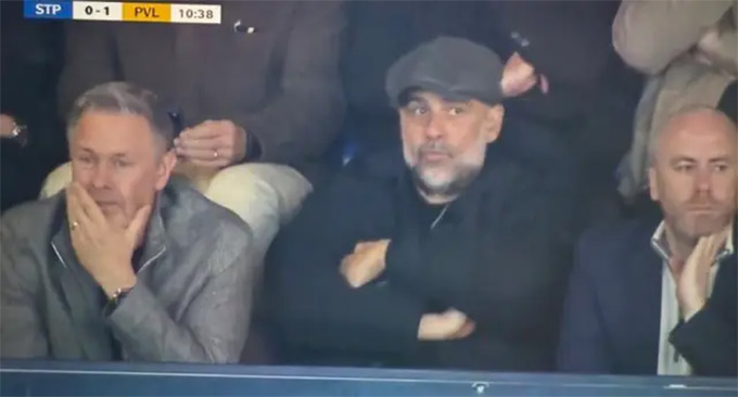 HLV Guardiola theo dõi trực tiếp trận đấu tại giải hạng 3 Anh