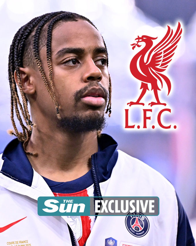 Liverpool sẵn sàng chi 100 triệu euro cho Barcola - Ảnh: The Sun