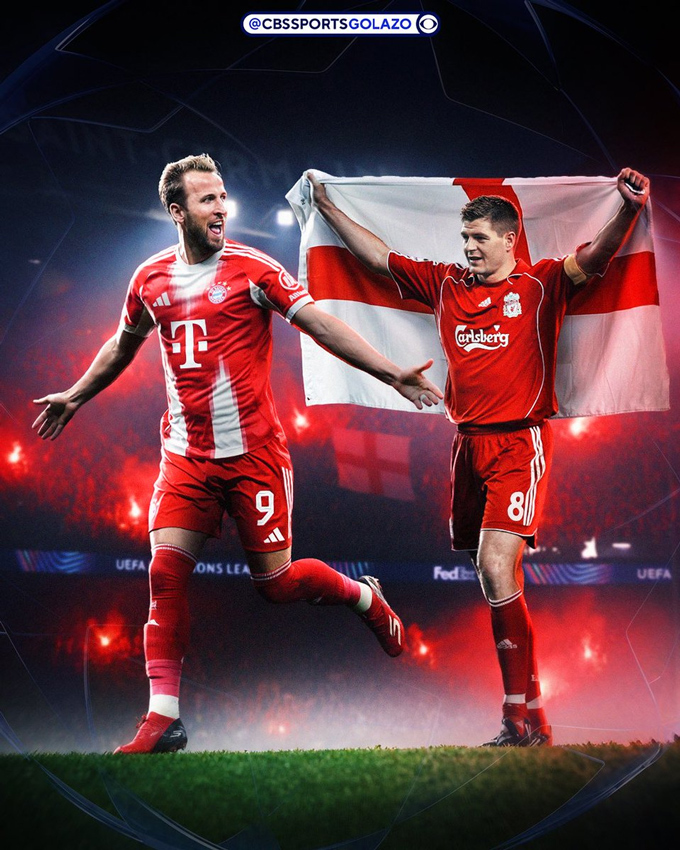 Kane trở thành cầu thủ người Anh đầu tiên ghi bàn trong 6 trận liên tiếp tại Champions League, vượt qua kỷ lục trước đó của Steven Gerrard - Ảnh:  CBS Sports Golazo