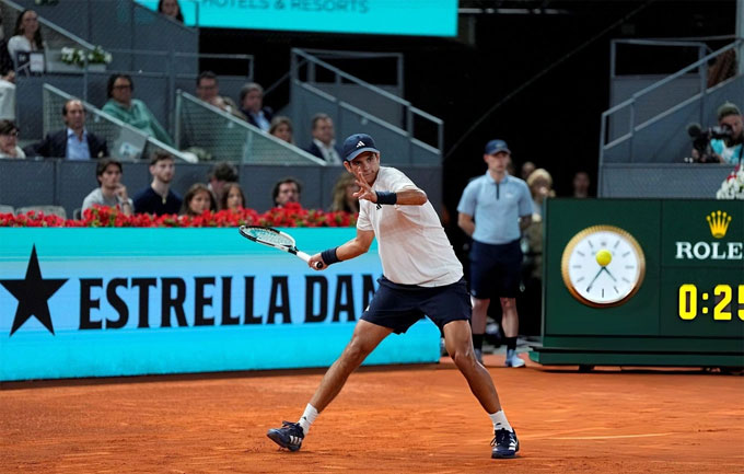 Jodar kết thúc hành trình như mơ tại tứ kết Madrid Open. Ảnh: ATP