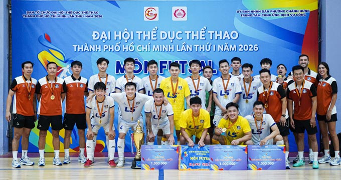Thái Sơn Nam giành chức vô địch Đại hội Thể Thao TP.HCM lần 1 năm 2026. Ảnh: TSN