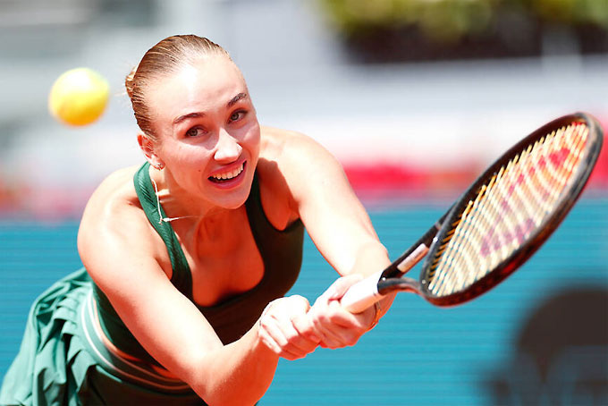 Potapova mắc 6 lỗi kép, đối mặt 13 break-point cả trận. Ảnh: WTA
