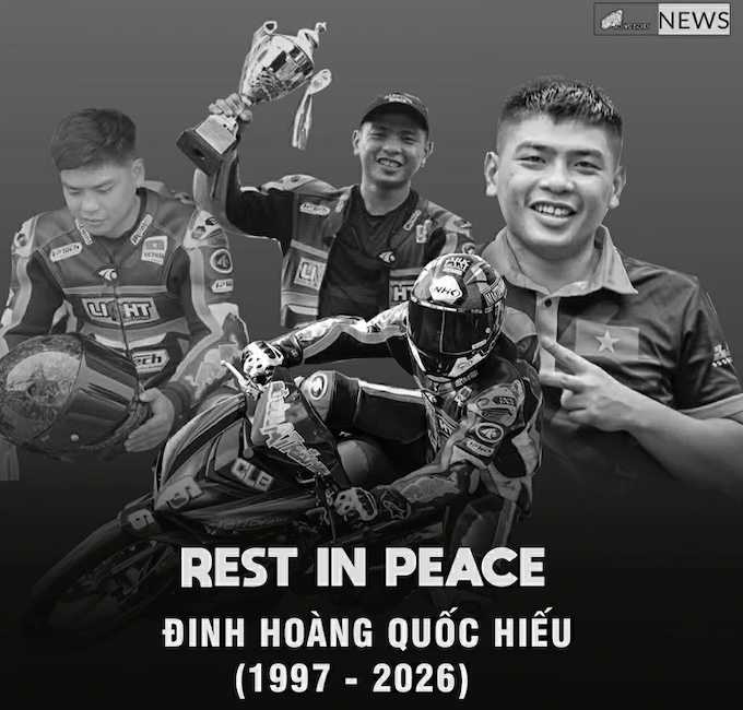 Hình ảnh chia buồn của các hội đua xe mô tô Việt nam chia buồn với sự ra đi của Quốc Hiếu